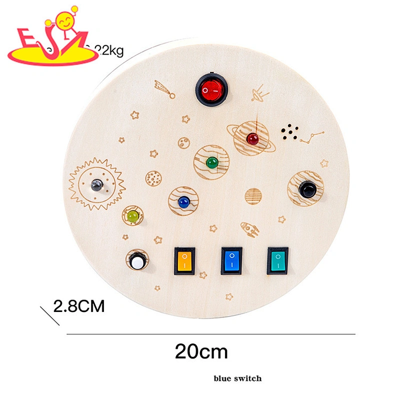 Hot Selling Educational Busy Board Wooden LED Light Switch Board For Kids W12D458