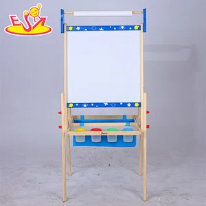 Customize Kids Drawing Board Toy Foldable Wooden Art Easel With Paper Roll W12B235