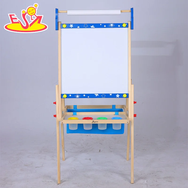 Customize Kids Drawing Board Toy Foldable Wooden Art Easel With Paper Roll W12B235