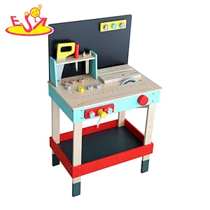 New simulated play kids wooden toy work bench with tools W03D210