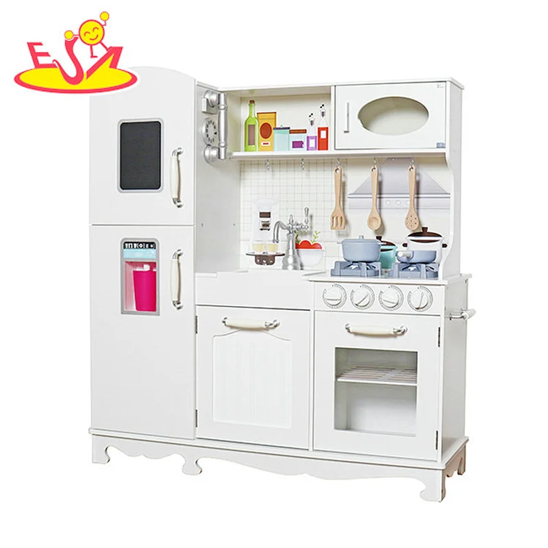 2023 New Upgrade stove big wooden toy kitchen with lights and sounds W10C409O