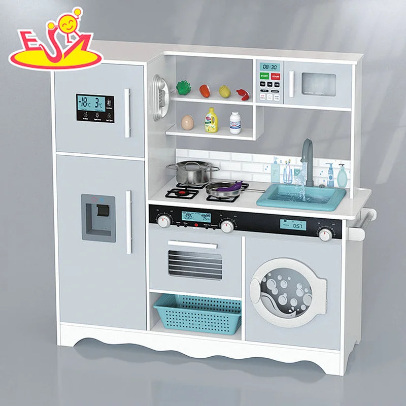 تصميم جديد معكرون لعبة مطبخ خشبية لطيفة للأطفال W10C582