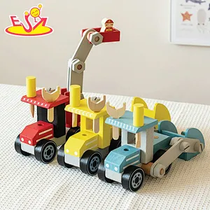 Educational Assembly Engineering Tools Set Wooden Fire Truck Toy For Kids W04A598