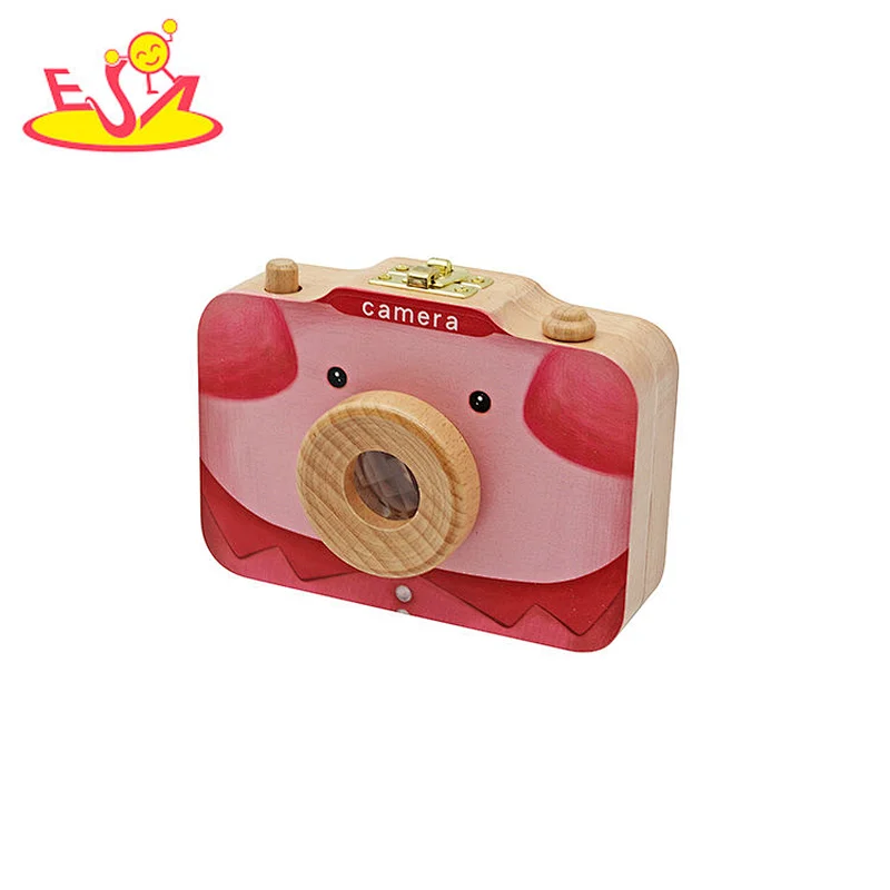 First Teeth Collection Cute Camera Shaped Wooden Teeth Keepsake Box For Baby W18A211