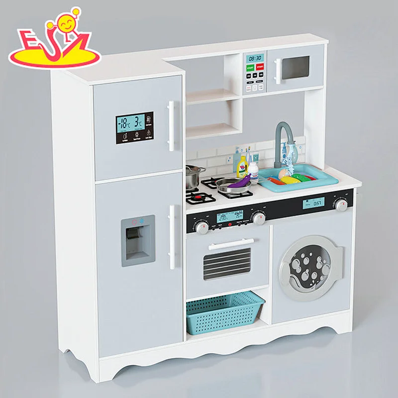 تصميم جديد معكرون لعبة مطبخ خشبية لطيفة للأطفال W10C582