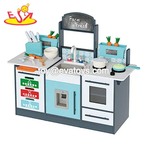 Hot Selling Kids Pretend Role Play Wooden Kitchen Toy With Accessories W10C764