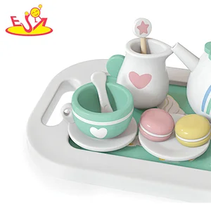 Popular Kids Educational Pretend Role Play Wooden Afternoon Tea Toy Set W10B463
