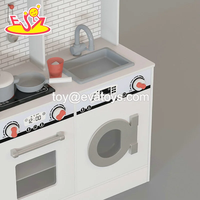 تصميم جديد معكرون لعبة مطبخ خشبية لطيفة للأطفال W10C582