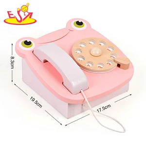 Montessori Interactive Simulation Wooden Frog Telephone Toy For Kids W10D527