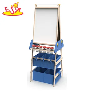 New Design Kids Drawing Toy Adjustable Wooden Easel With Double-sided Board W12B239