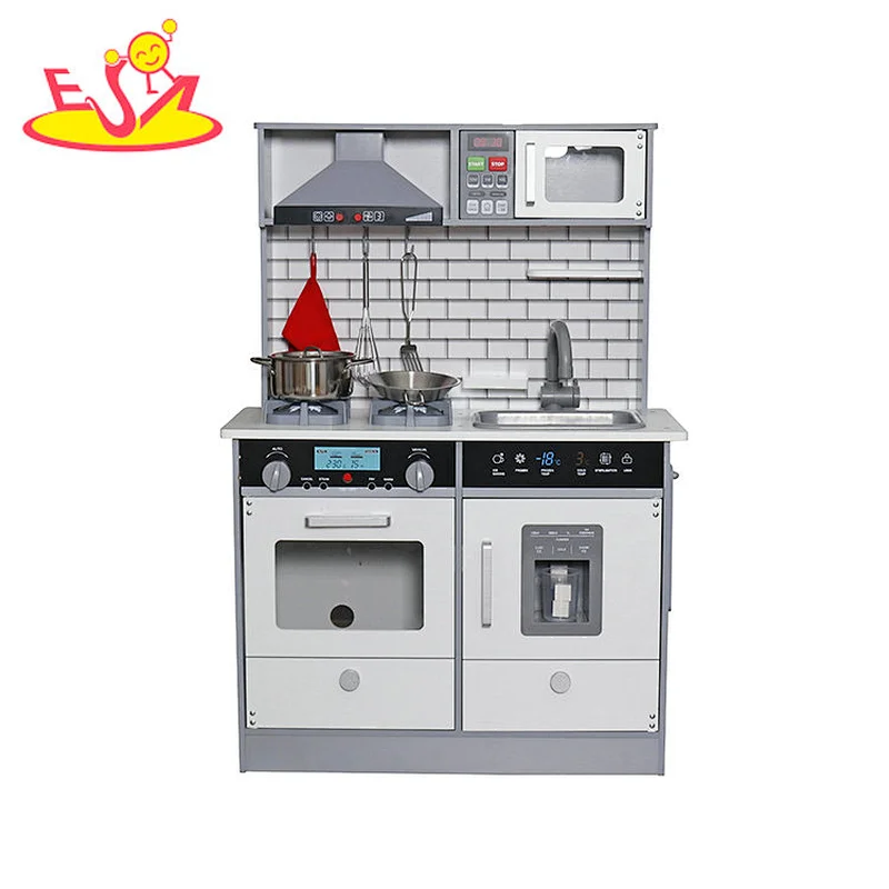 2023 Update cheap pink wooden kitchen toy set for children W10C404I