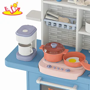 2023 New miniature grey wooden toy kitchen for kids W10C808