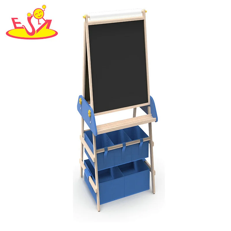 New Style Educational Double-sided Wooden Standing Drawing Board For Kids W12B241