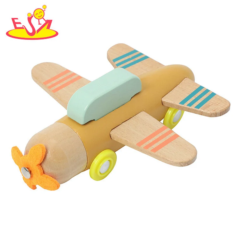Hot Selling Educational Aircraft Model Beech Wooden Plane Toy For Kids W04A617