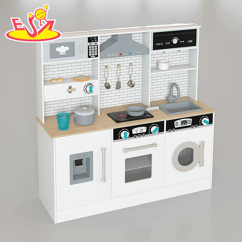تصميم جديد معكرون لعبة مطبخ خشبية لطيفة للأطفال W10C582