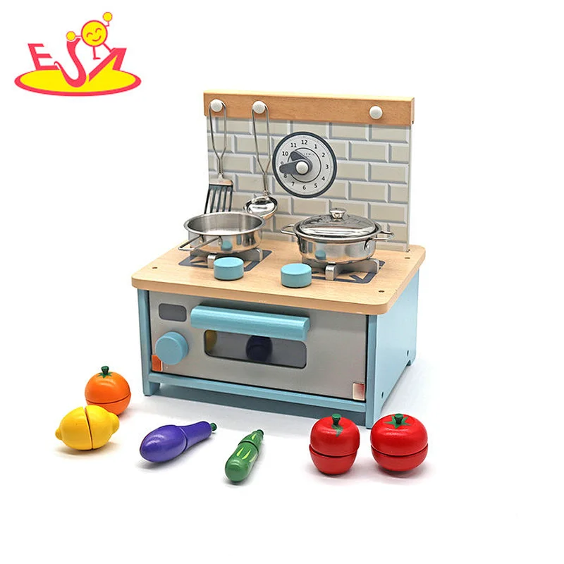 تصميم جديد معكرون لعبة مطبخ خشبية لطيفة للأطفال W10C582