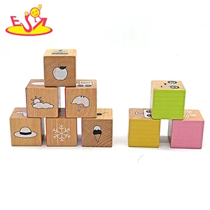 Wholesale Eco-Friendly Cartoon Pattern Wooden Building Block Set For Kids W13A287