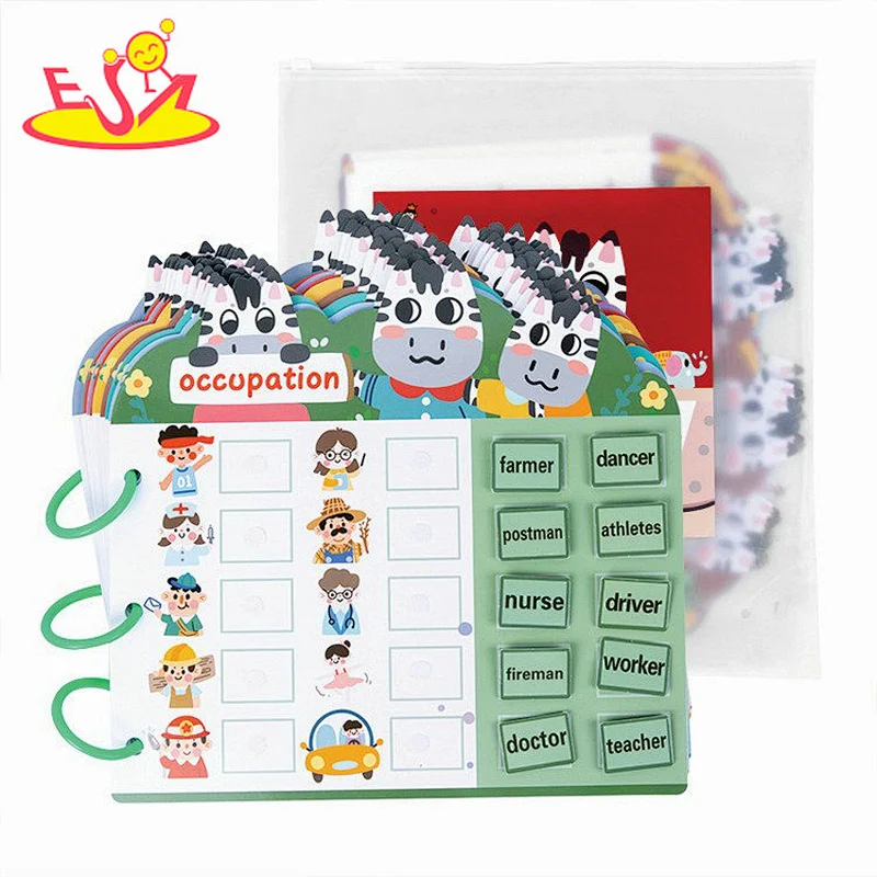Wholesale Educational Cognitive Aids Cartoon English Quiet Book For Kids W12E182