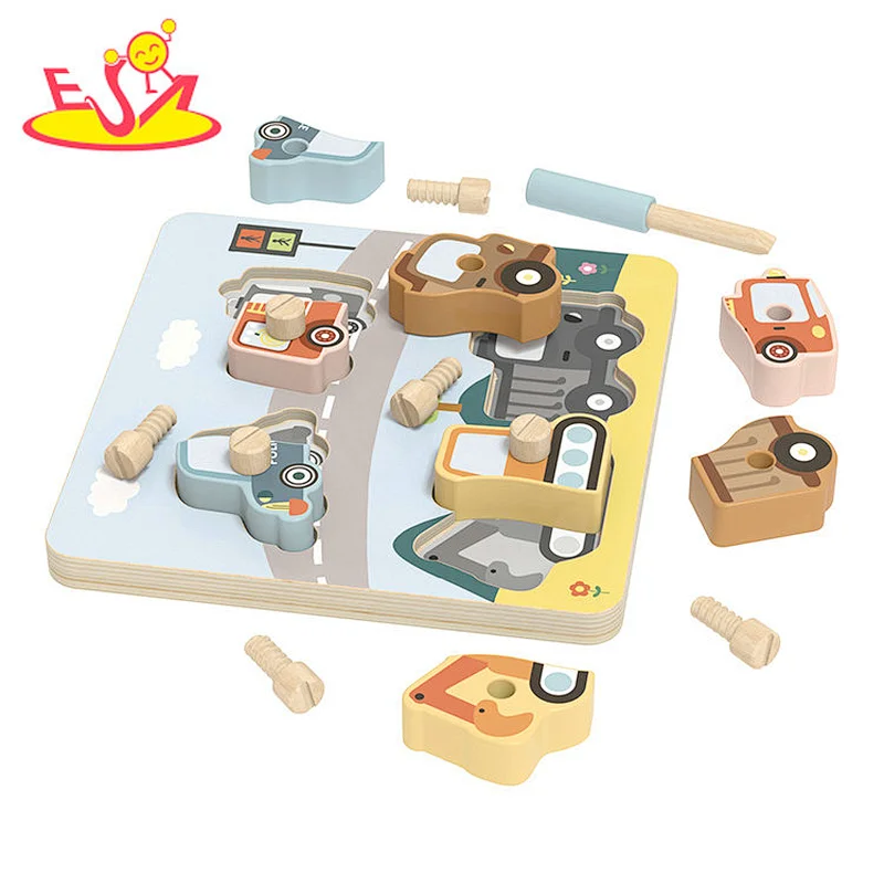 Customize diy wooden car jigsaw puzzle for children 3Y+ W14D289