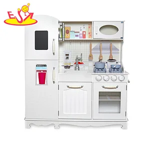 2023 New update cheap wooden white toy kitchen for kids W10C404H
