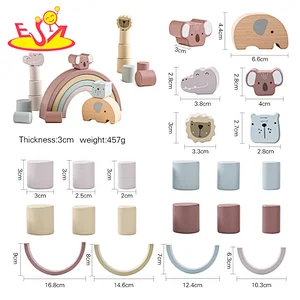 Early Learning Balance Toy Cartoon Animal Wooden Stacking Blocks For Kids W13D406