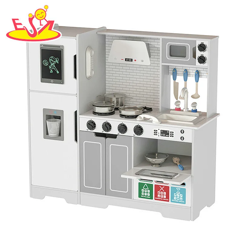 تصميم جديد معكرون لعبة مطبخ خشبية لطيفة للأطفال W10C582