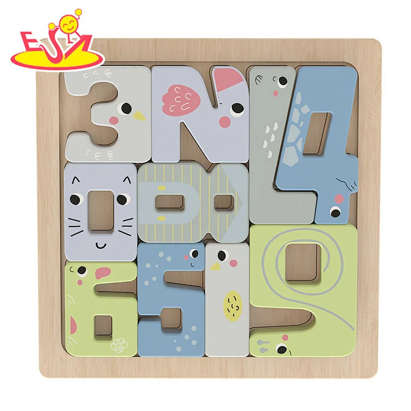 High Quality Early Educational Toy 3D Wooden Number Block Puzzle For Kids W14A373