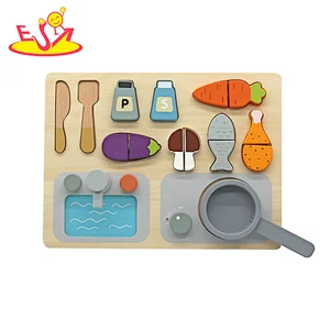Nuevo diseño Macaron lindo juguete de cocina de madera para niños W10C582
