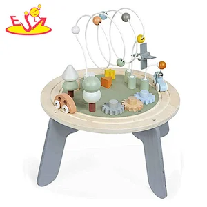 High Quality Early Educational Activity Toy Wooden Bead Maze Table For Kids W12D480