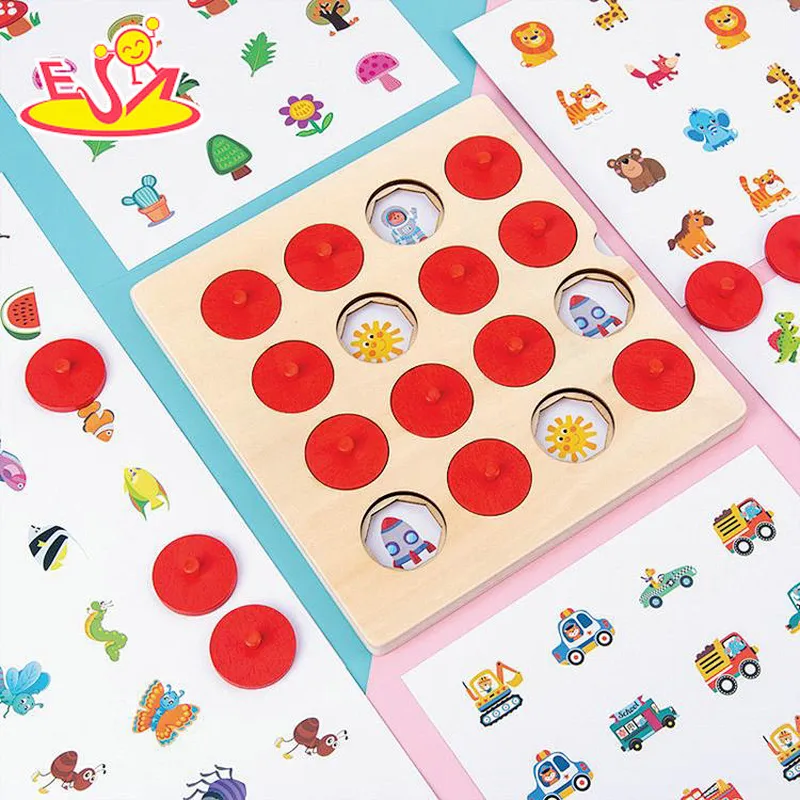 Popular Early Educational Puzzle Game Wooden Memory Match Chess For Kids W12E180