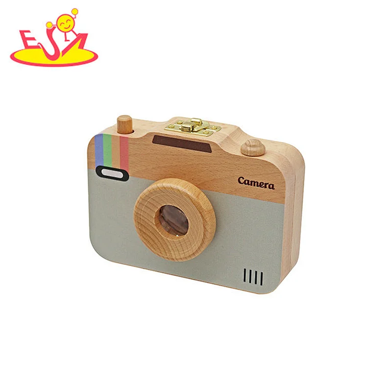 First Teeth Collection Cute Camera Shaped Wooden Teeth Keepsake Box For Baby W18A211