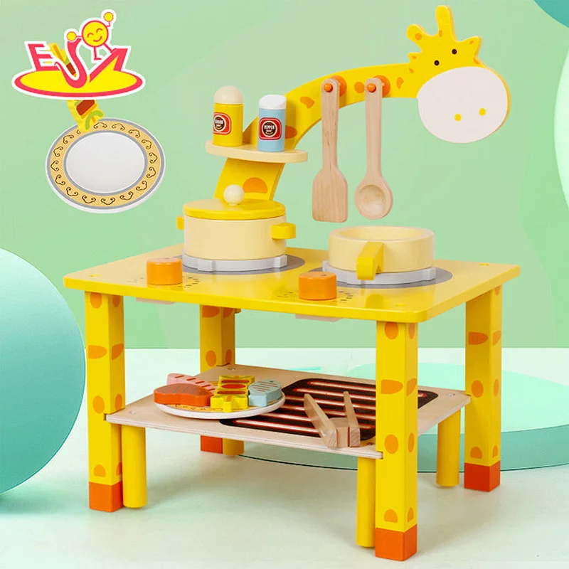 Nuevo diseño Macaron lindo juguete de cocina de madera para niños W10C582