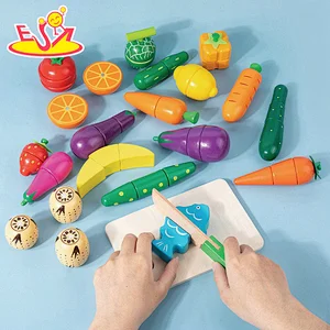 New Cooking Play Set Simulation Magnetic Wooden Cutting Food Toys For Kids W10B468
