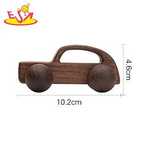 Customize Educational Teething Mini Walnut Wooden Push Car Toy For Kids W04A611