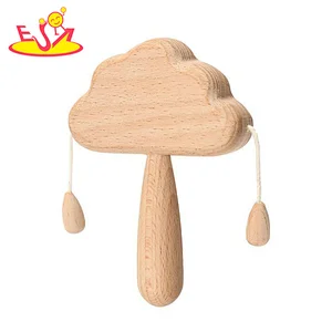 High Quality Educational Musical Beech Wooden Sand Hammer Toy For Kids W07I199
