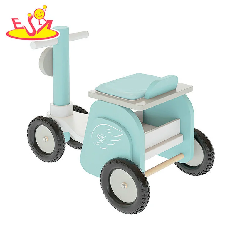 High Quality 3 Wheels Balance Bike Mini Wooden Push Scooter For Kids W16B017