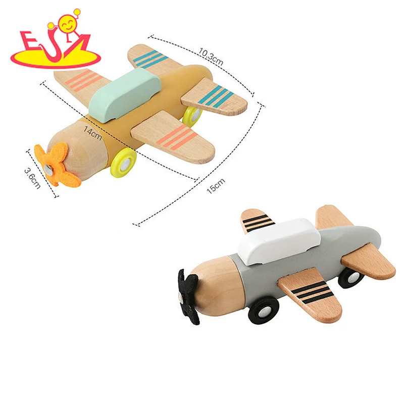 Hot Selling Educational Aircraft Model Beech Wooden Plane Toy For Kids W04A617