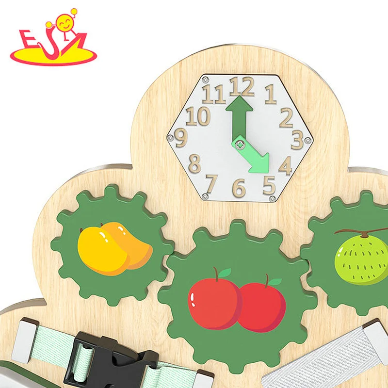 Montessori Sensory Activity Board Tree Shape Wooden Busy Board For Kids W12D439