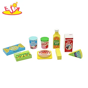 Popular 9 Pcs Pretend Play Kitchen Toys Wooden Play Food Set For Kids W10D684