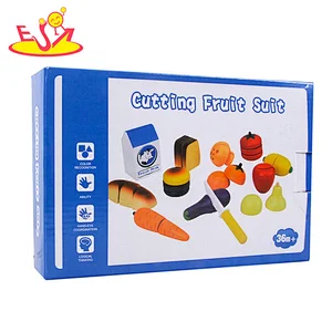 Hot Selling Play Food Set Wooden Cutting Fruit Vegetable Toy For Kids W10B457