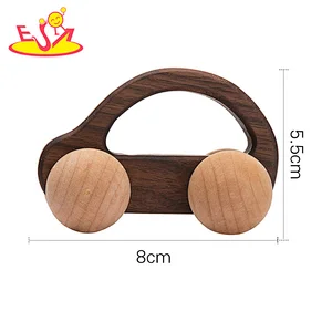 Early Educational Sensory Mini Eco-friendly Walnut Wooden Car Toy For Kids W04A612