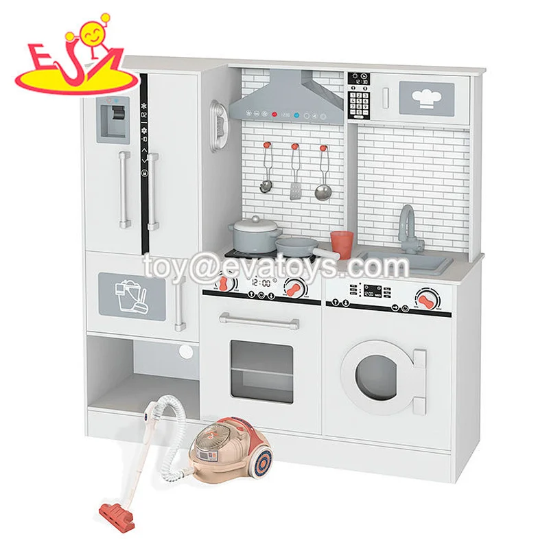 تصميم جديد معكرون لعبة مطبخ خشبية لطيفة للأطفال W10C582