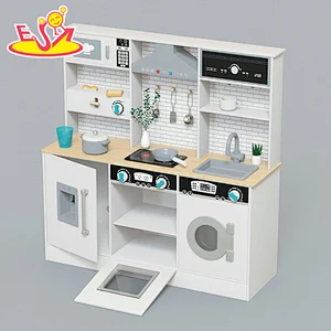 تصميم جديد معكرون لعبة مطبخ خشبية لطيفة للأطفال W10C582