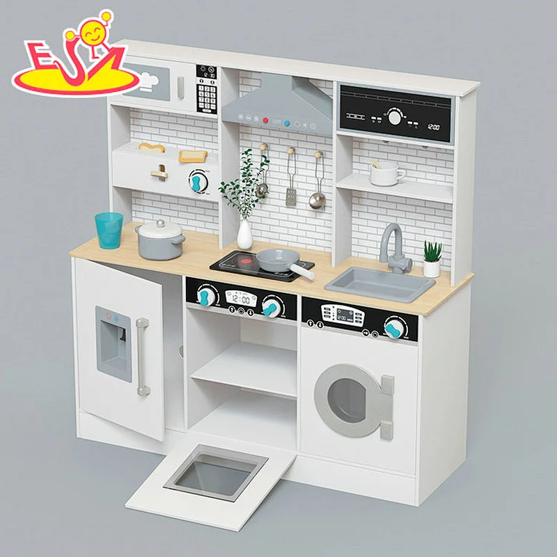 تصميم جديد معكرون لعبة مطبخ خشبية لطيفة للأطفال W10C582