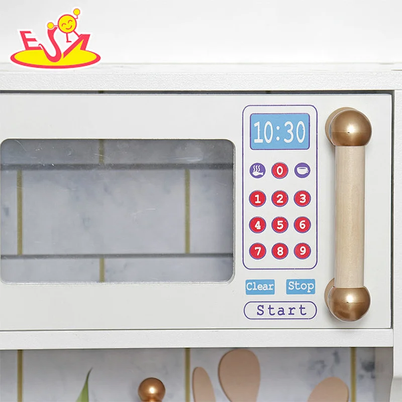 Wholesale Kids Cooking Toy Simulation Mini Wooden Play Kitchen With Sound Light W10C698B