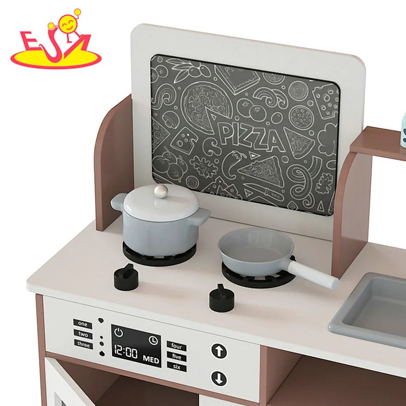 تصميم جديد معكرون لعبة مطبخ خشبية لطيفة للأطفال W10C582