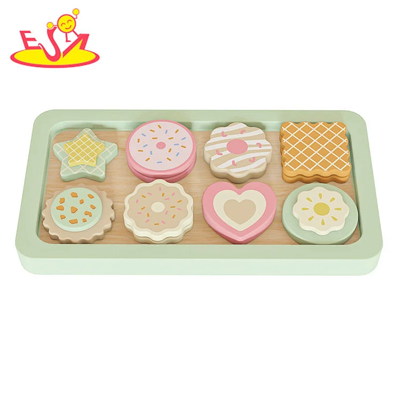 New Design Kitchen Pretend Play Wooden Biscuit Baking Set Toy For Kids W10B461