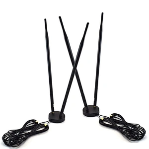 3G/4G Two 9 dbi Rubber Antennas With Magnetic Base Double SMA Male Connector
