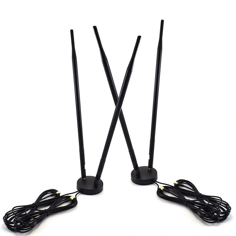 3G/4G Two 9 dbi Rubber Antennas With Magnetic Base Double SMA Male Connector
