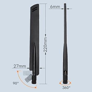 High Gain External 7dBil Omnidirectional WiFi Antenna 2.4GHz 5.8GHz Folding Rubber Antenna